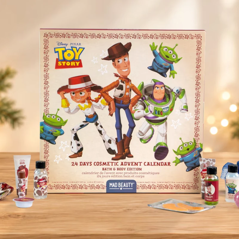 Toy Story julekalender 2026 med 24 bad-, kropps- og beautyprodukter