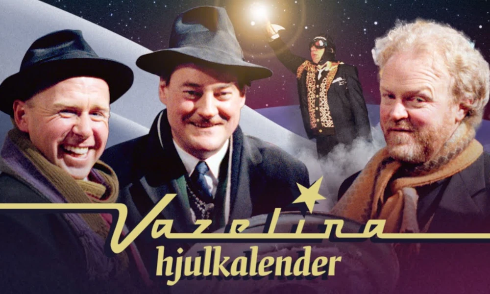 Vazelina Hjulkalender (2000) – medlemmene i Vazelina Bilopphøggers i et juleinspirert motiv med stjernehimmel.